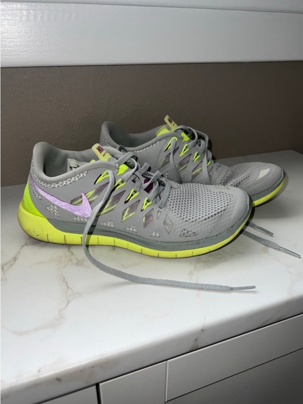 Nike Women's Grey & Neon Green Running Shoes